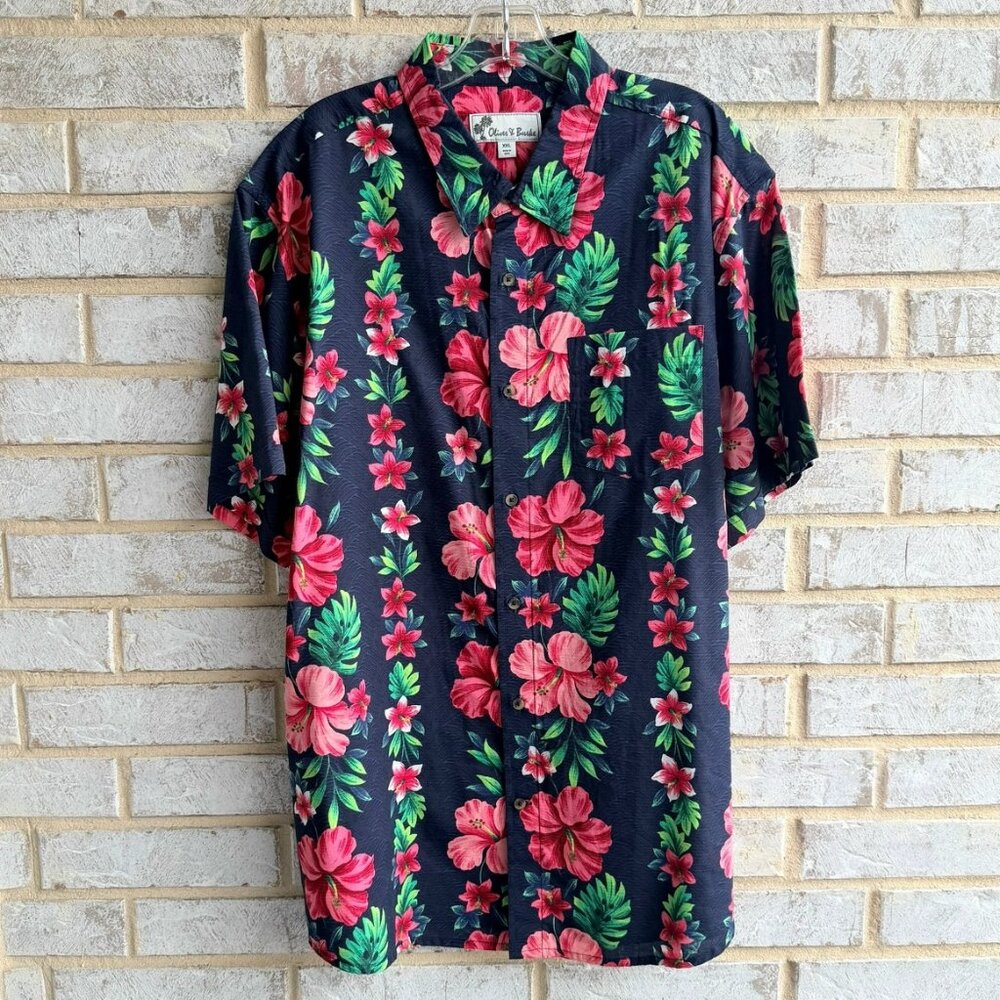 Oliver & Burke Short Sleeve Button Up Floral Tropical Shirt  Men's Size XXL
